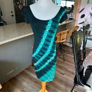Jayli Green Tye-Dyed Mini Dress